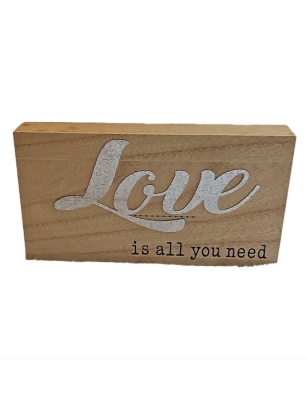 Hand Crafted Love is all you need sign or wall decor Home Accent Decor Metallic
